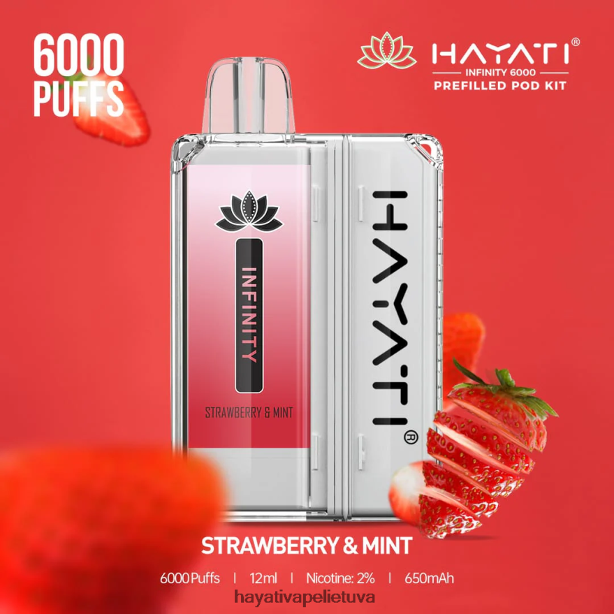 Hayati Infinity 6000 ankšties rinkinių braškių ir mėtų Hayati store lietuva FFBB0Z160