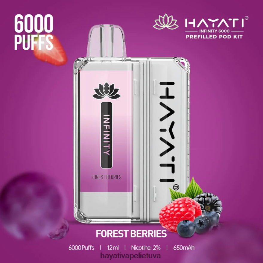 Hayati Infinity 6000 ankšties rinkinių miško uogos Hayati vape flavours FFBB0Z148