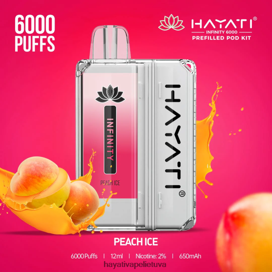 Hayati Infinity 6000 ankšties rinkinių persikų ledas Hayati flavour list FFBB0Z155