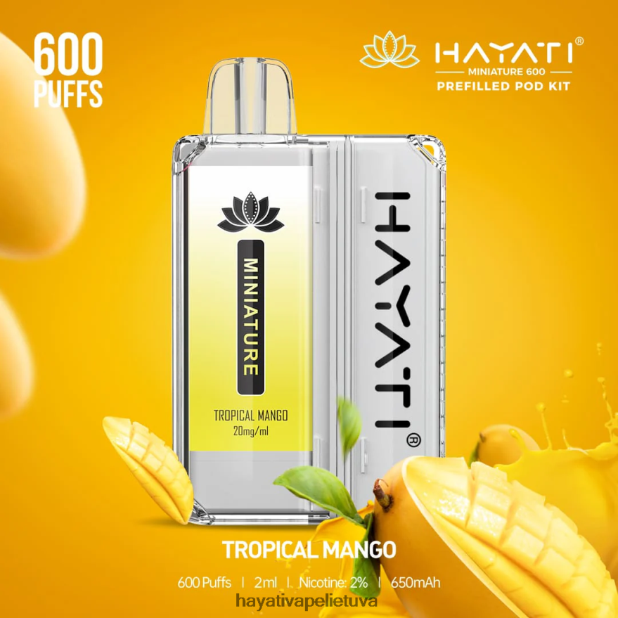 Hayati Miniature 600 ankšties rinkinių tropinis mangas Hayati vapes wholesale FFBB0Z49