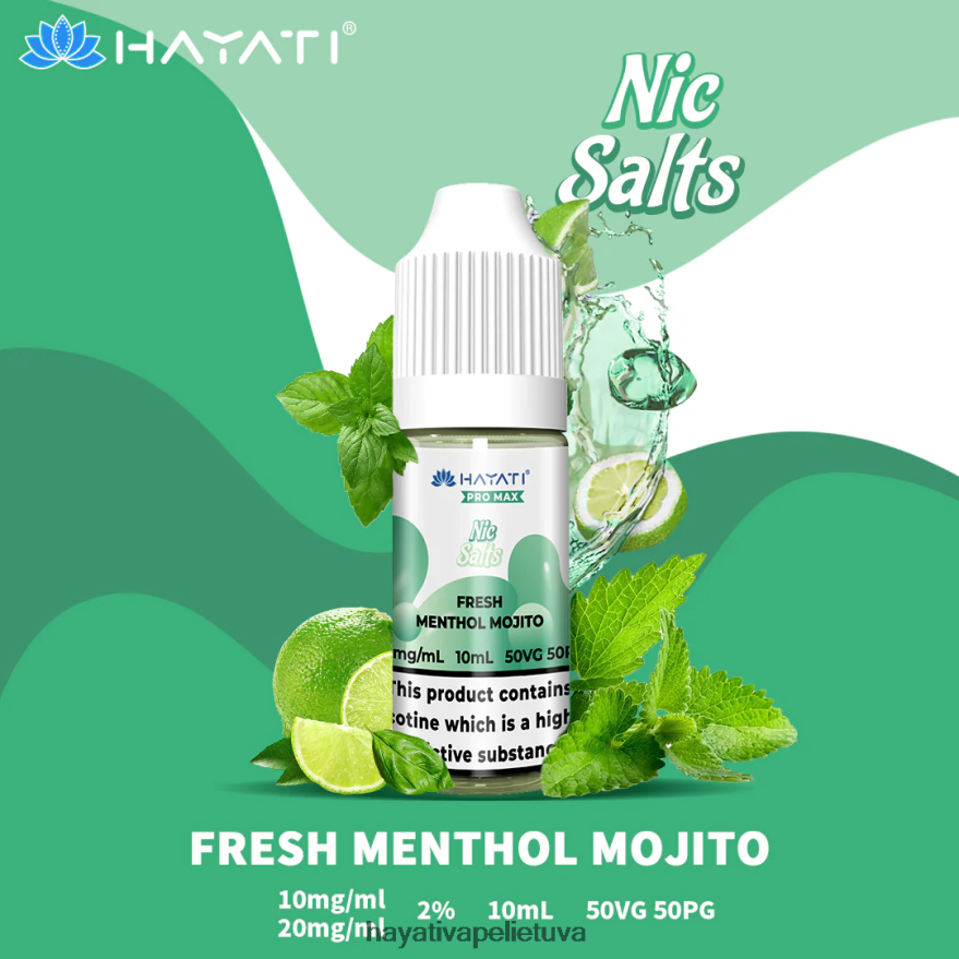 Hayati Pro Max nikinės druskos šviežio mentolio mojito Hayati vapes wholesale FFBB0Z239