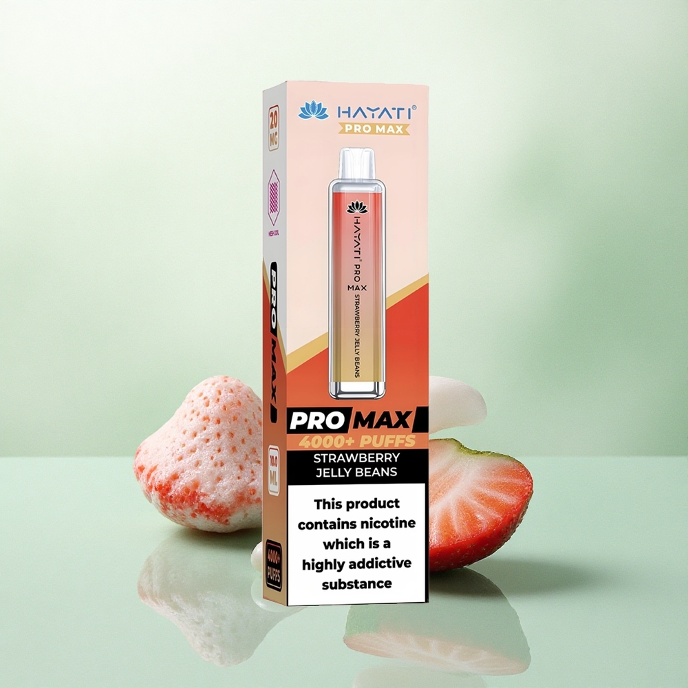 Hayati Pro Max 4000 Puffs Braškinių Želė Pupelių 5% Nikotino 1400mAh