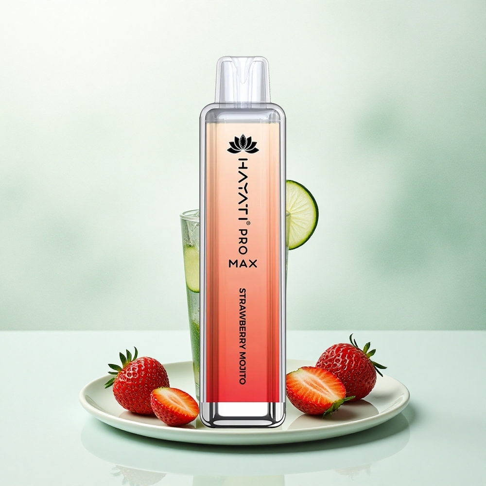 Hayati Pro Max 4000 Puffs Braškinis Mojito su 5% nikotino ir 1400mAh