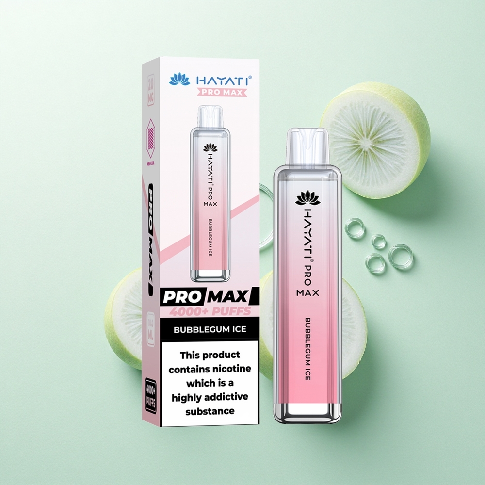 Hayati Pro Max 4000 Puffs Gumų Ledas Rechargeable 1400mAh Dual Mesh