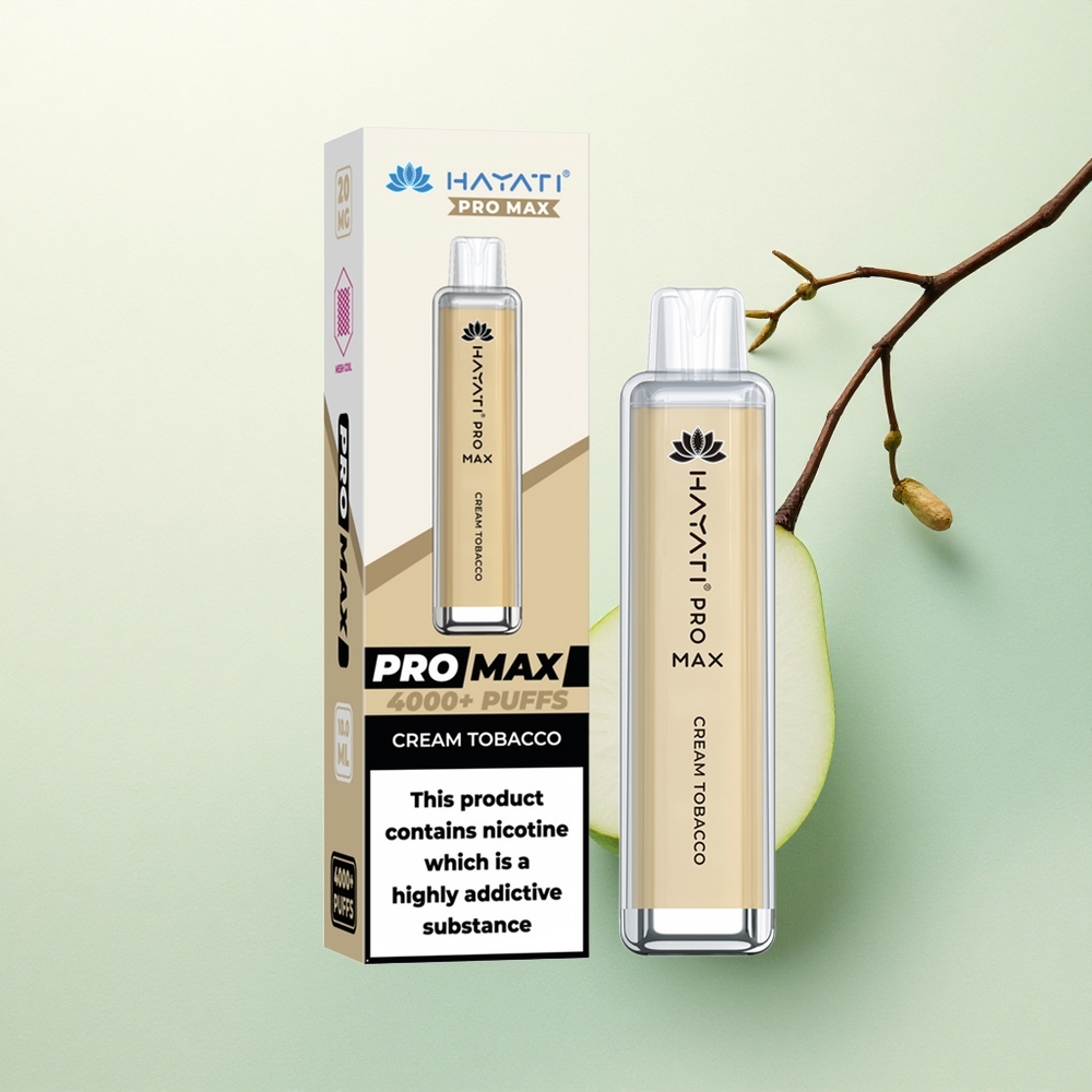 Hayati Pro Max 4000 Puffs Kremo Tabako Vienkartinės Elektroninės Cigaretės su 5% Nikotino ir 1400mAh Baterija