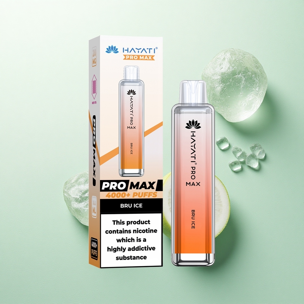 Hayati Pro Max 4000 Puffs Ledinis Bru Ledas (5% nikotino, 1400mAh)