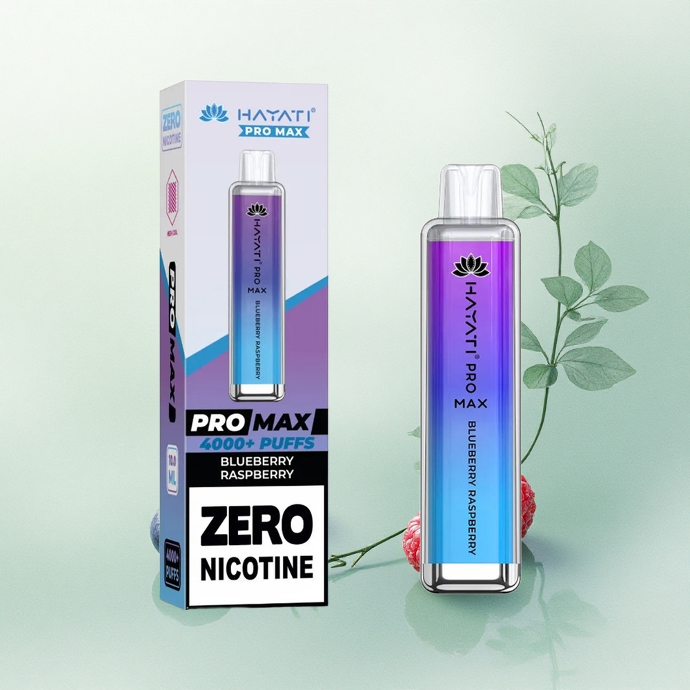Hayati Pro Max 4000 Puffs Mėlynųjų ir aviečių dviguba 1.1 Om tinklelio ritė su 1400mAh