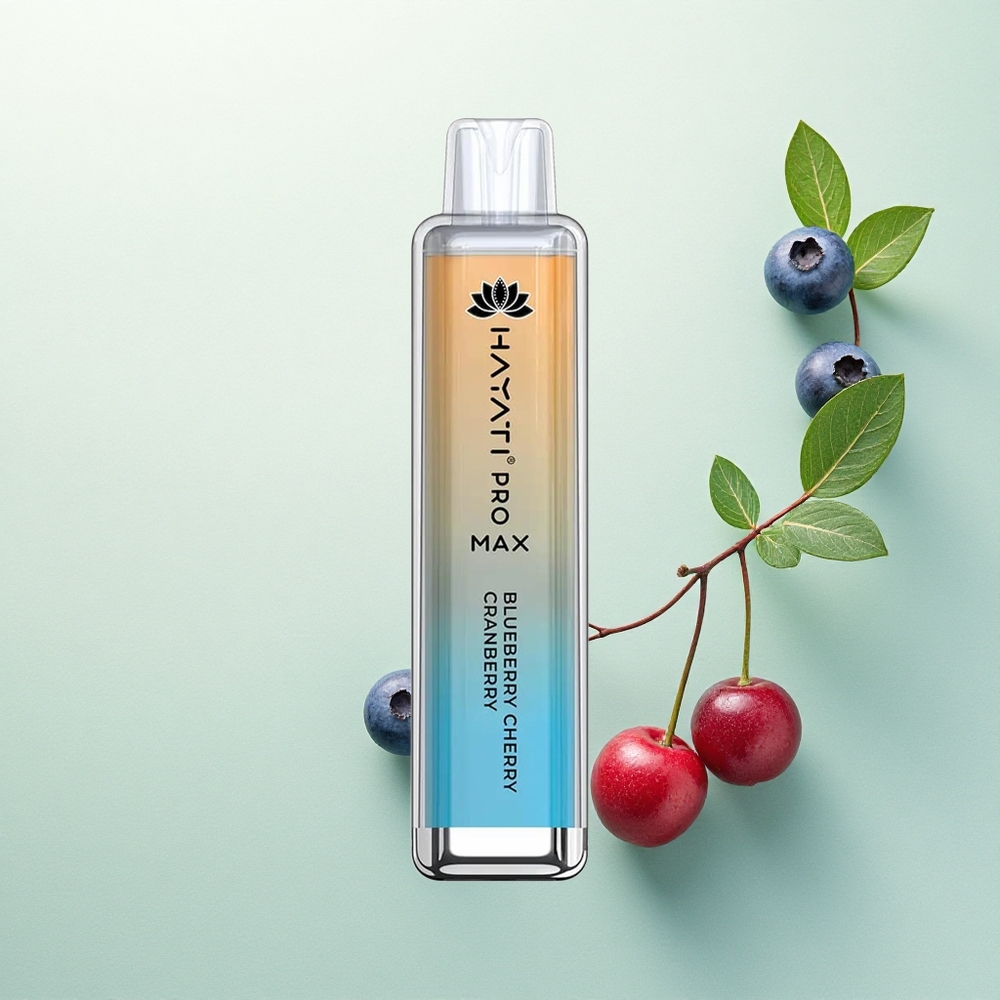 Hayati Pro Max 4000 Puffs Mėlynųjų ir vyšnių spanguolių su 5% nikotino ir 1400mAh