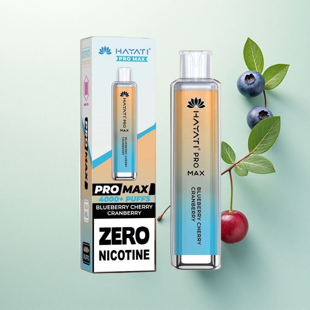 Hayati Pro Max 4000 Puffs Mėlynųjų ir vyšnių spanguolių su 5% nikotino ir 1400mAh