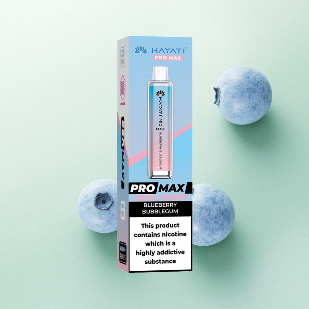 Hayati Pro Max 4000 Puffs Mėlynųjų serbentų gumos dviguba 1,1 omų grotelė su 1400mAh baterija