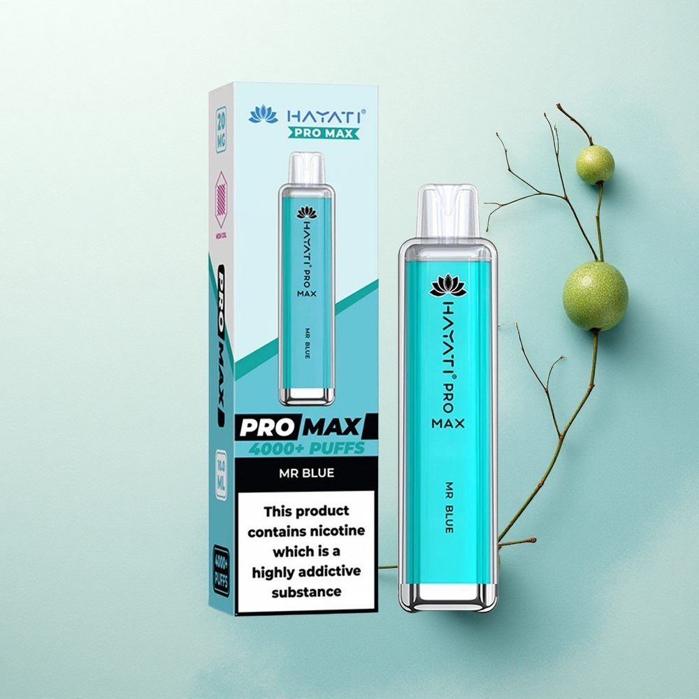 Hayati Pro Max 4000 Puffs Mėlynasis Dūminis su 5% nikotino ir 1400mAh