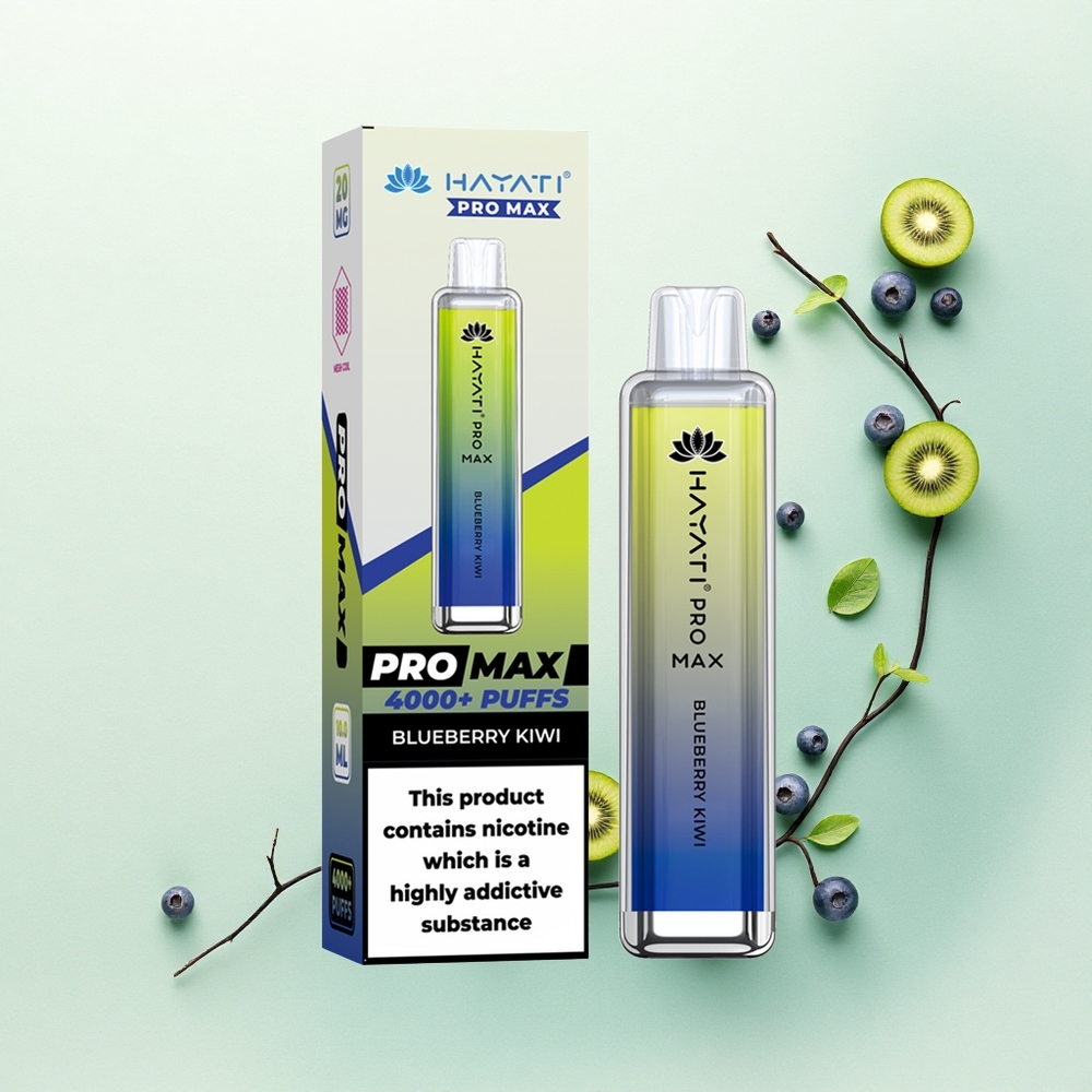 Hayati Pro Max 4000 Puffs Mėlynoji Kisiena su 5% Nikotino ir 1400mAh