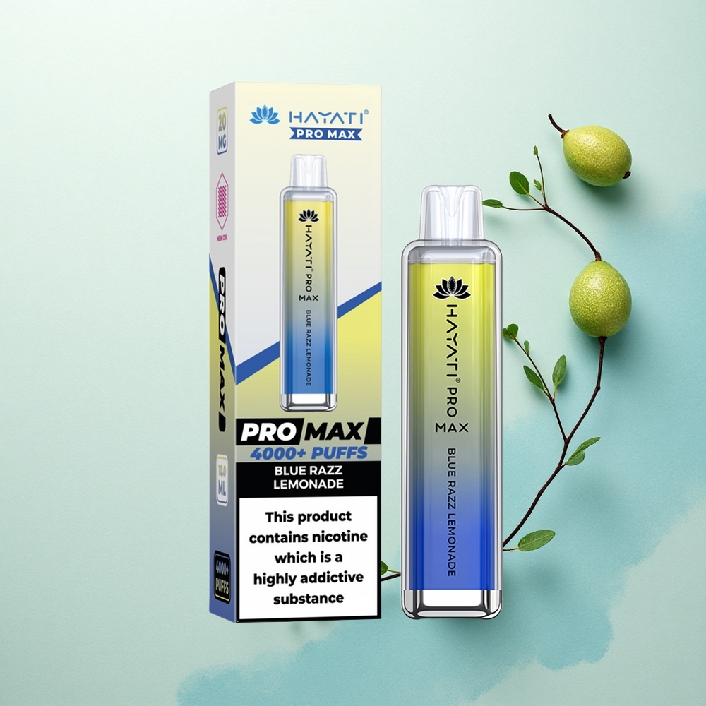 Hayati Pro Max 4000 Puffs Mėlynoji aviete citrinų gėrimas su 5% nikotino ir 1400mAh
