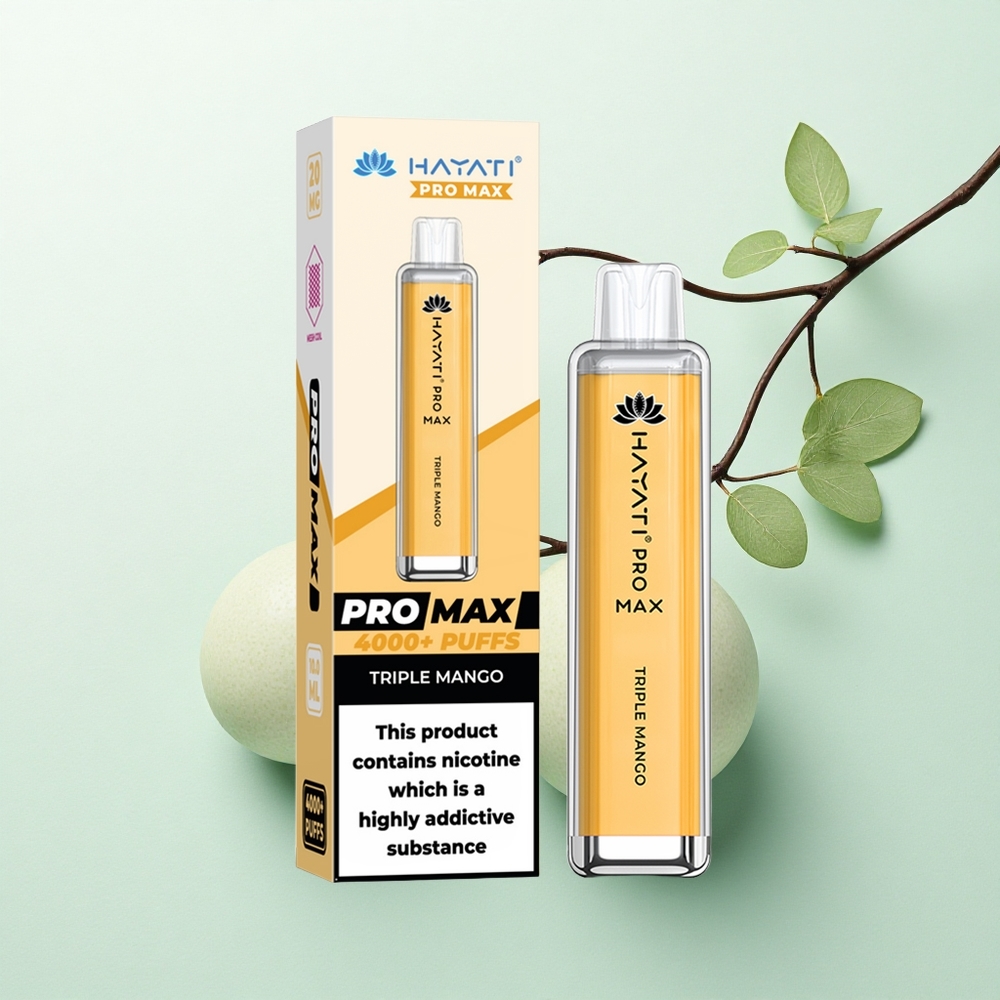 Hayati Pro Max 4000 Puffs Trigubas Mango su 5% nikotino ir 1400mAh