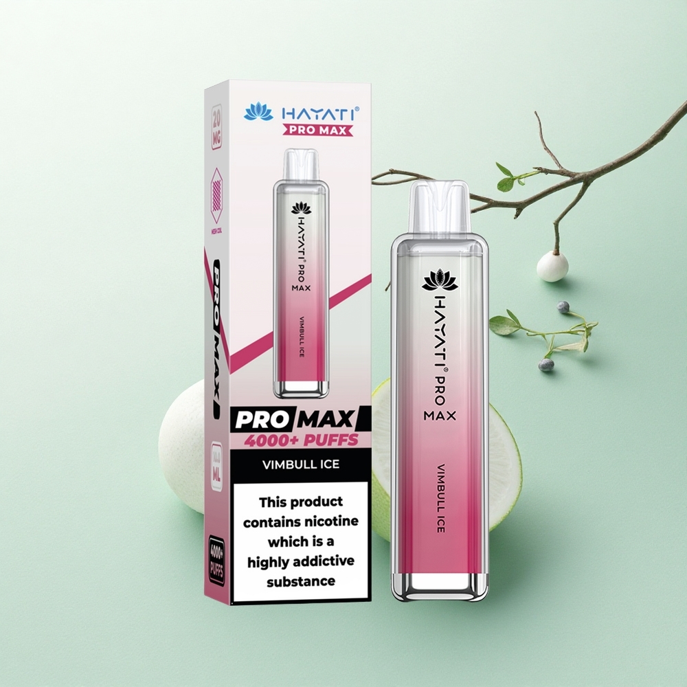 Hayati Pro Max 4000 Puffs Vimbull Ledas su 5% nikotino ir 1400mAh baterija