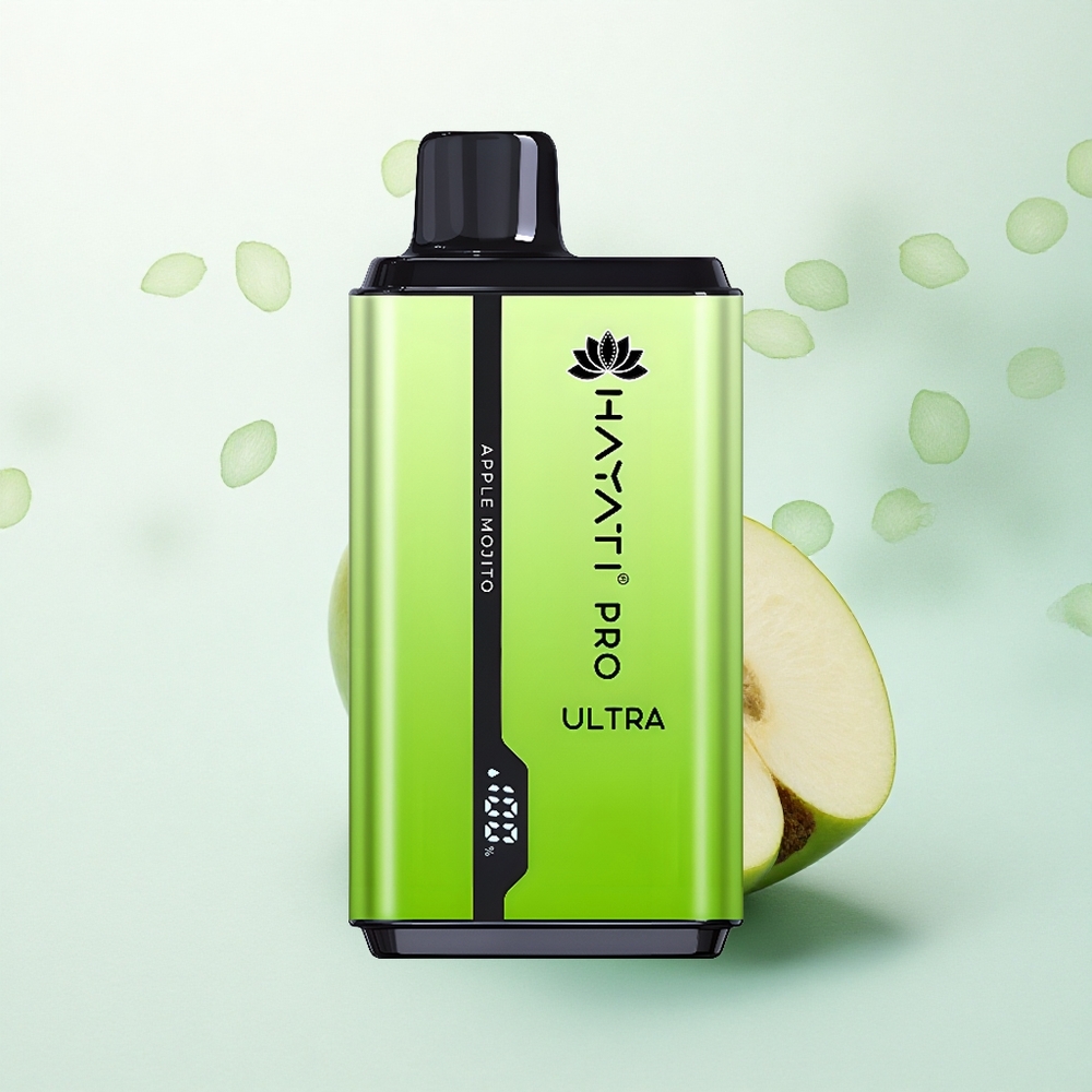Hayati Pro Ultra 15000 Puffs Apple Mojito su 850 mAh ir 2% nikotino