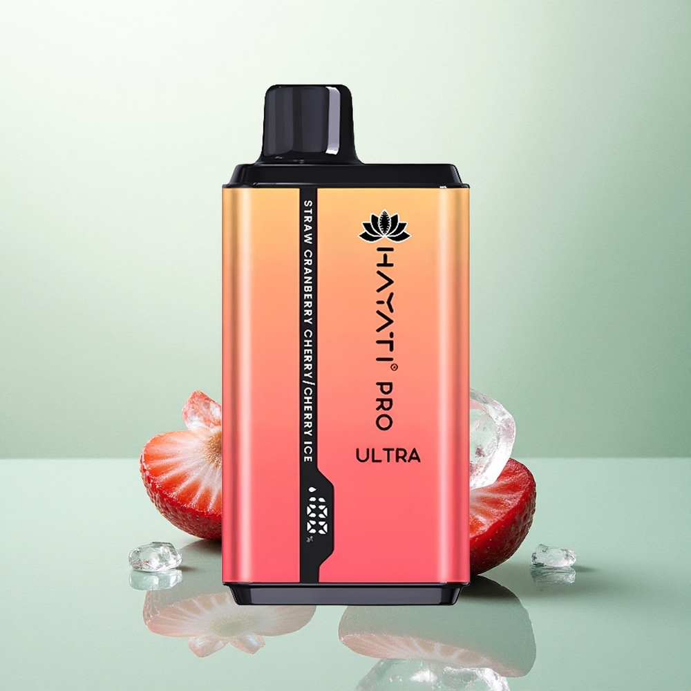 Hayati Pro Ultra 15000 Puffs Braškių Spanguolių Vyšnių Ledas su 850mAh ir 2% nikotino