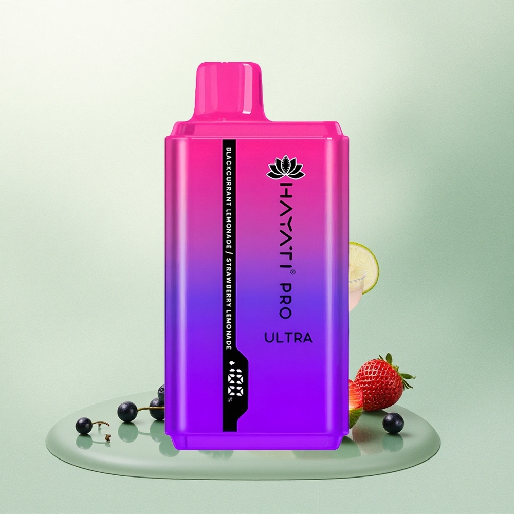 Hayati Pro Ultra 15000 Puffs Juodųjų serbentų limonadas su braške, 850mAh, 2% nikotino
