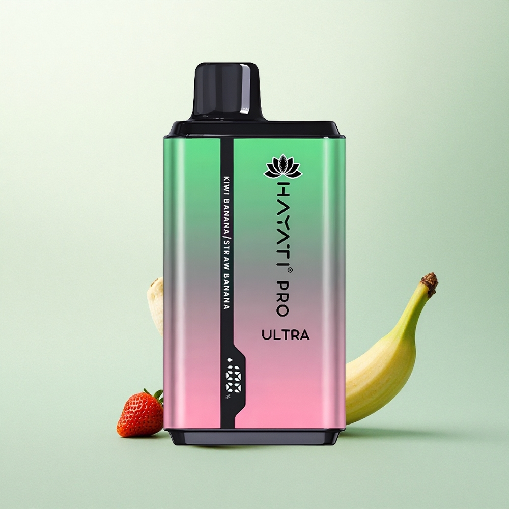 Hayati Pro Ultra 15000 Puffs Kiwi Bananas Braškės Bananas 850mAh 2% nikotino