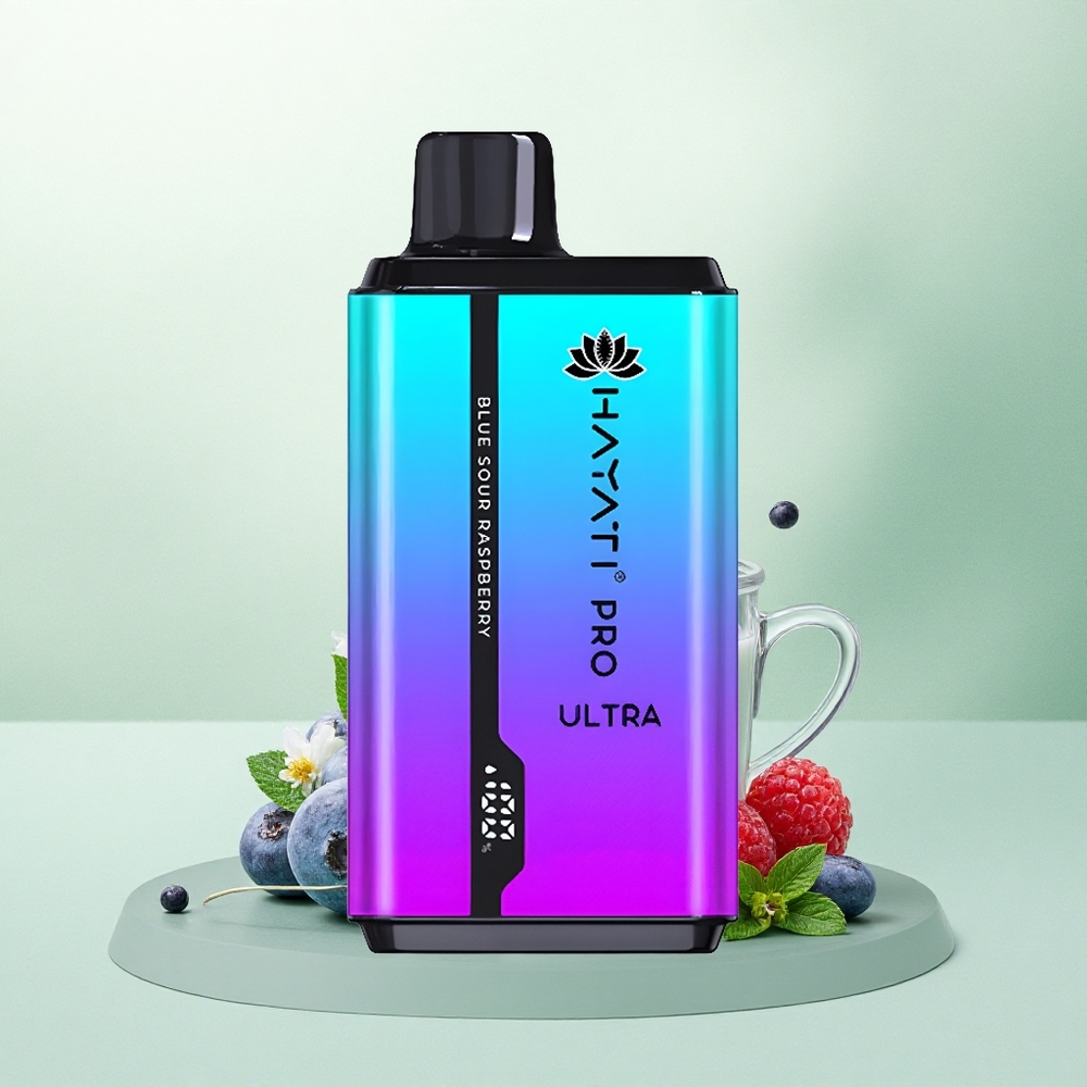 Hayati Pro Ultra 15000 Puffs Mėlynė Avietė Mėta Mentolio su 850mAh ir 2% nikotino