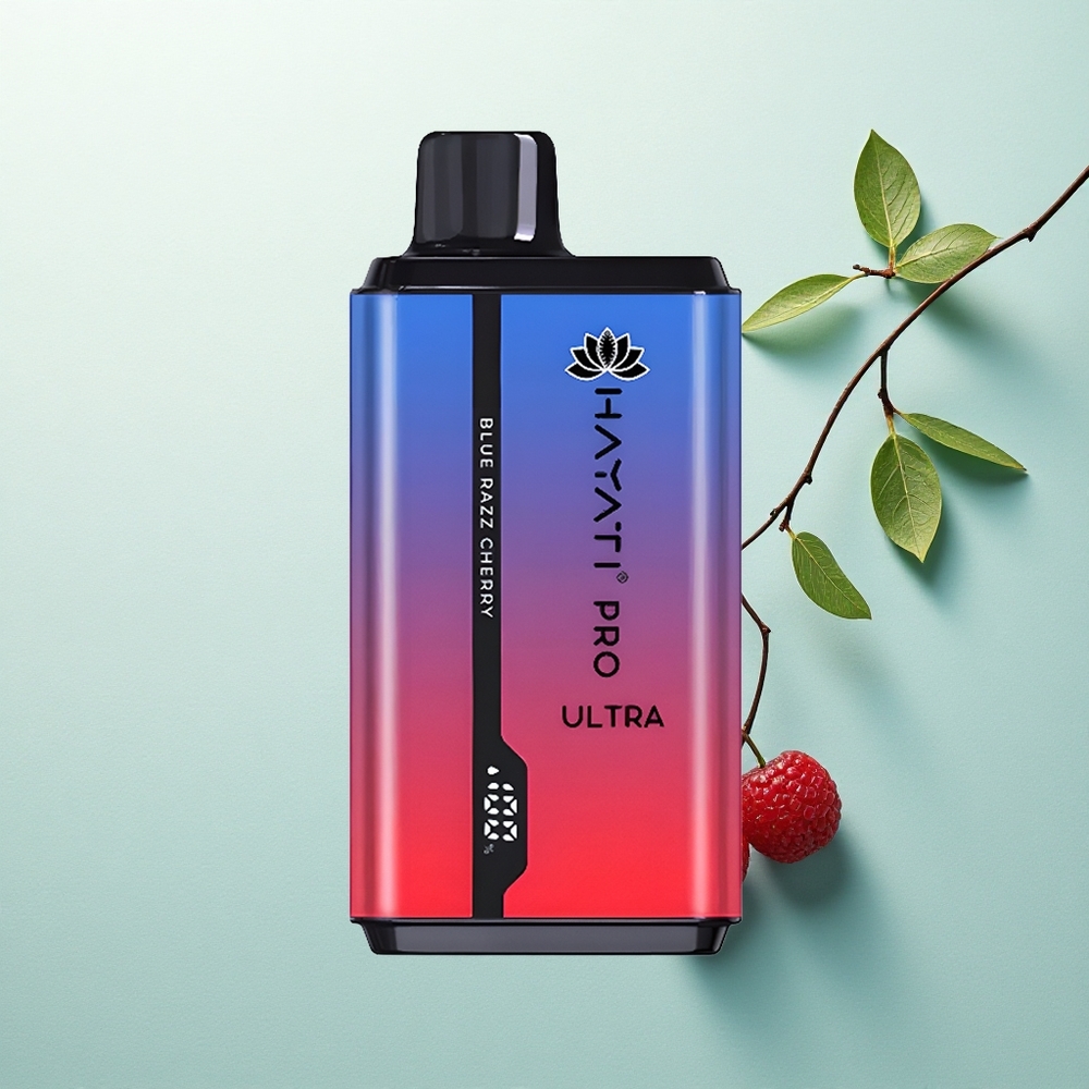 Hayati Pro Ultra 15000 Puffs Mėlynoji vyšnia su 850mAh ir 2% nikotino