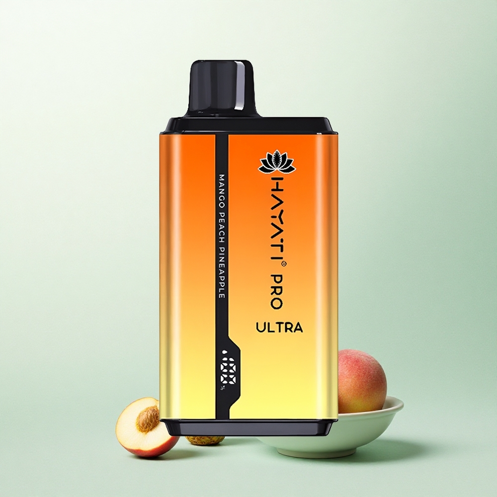 Hayati Pro Ultra 15000 Puffs Mango Persikas Ananasas su 850mAh ir 2% nikotino