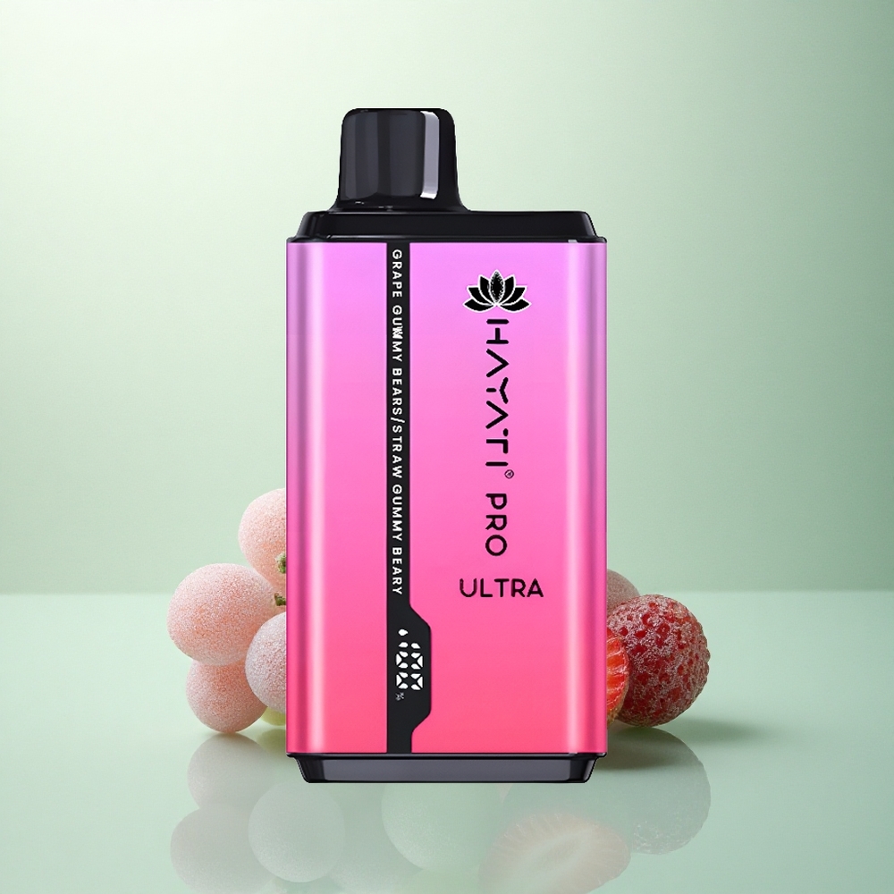 Hayati Pro Ultra 15000 Puffs Vynuogių Guminukai Braškės Guminukai su 850mAh ir 2% nikotino
