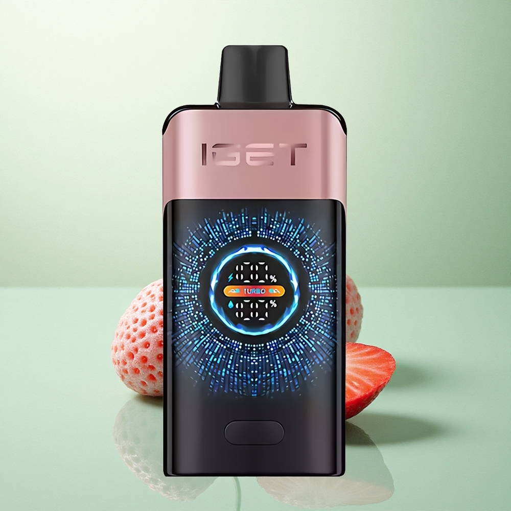 IGET ONE 12000 Puffs Braškės Chupa Chups su 2700 mAh ir 0,6 omų Dvigubu Tinkleliu