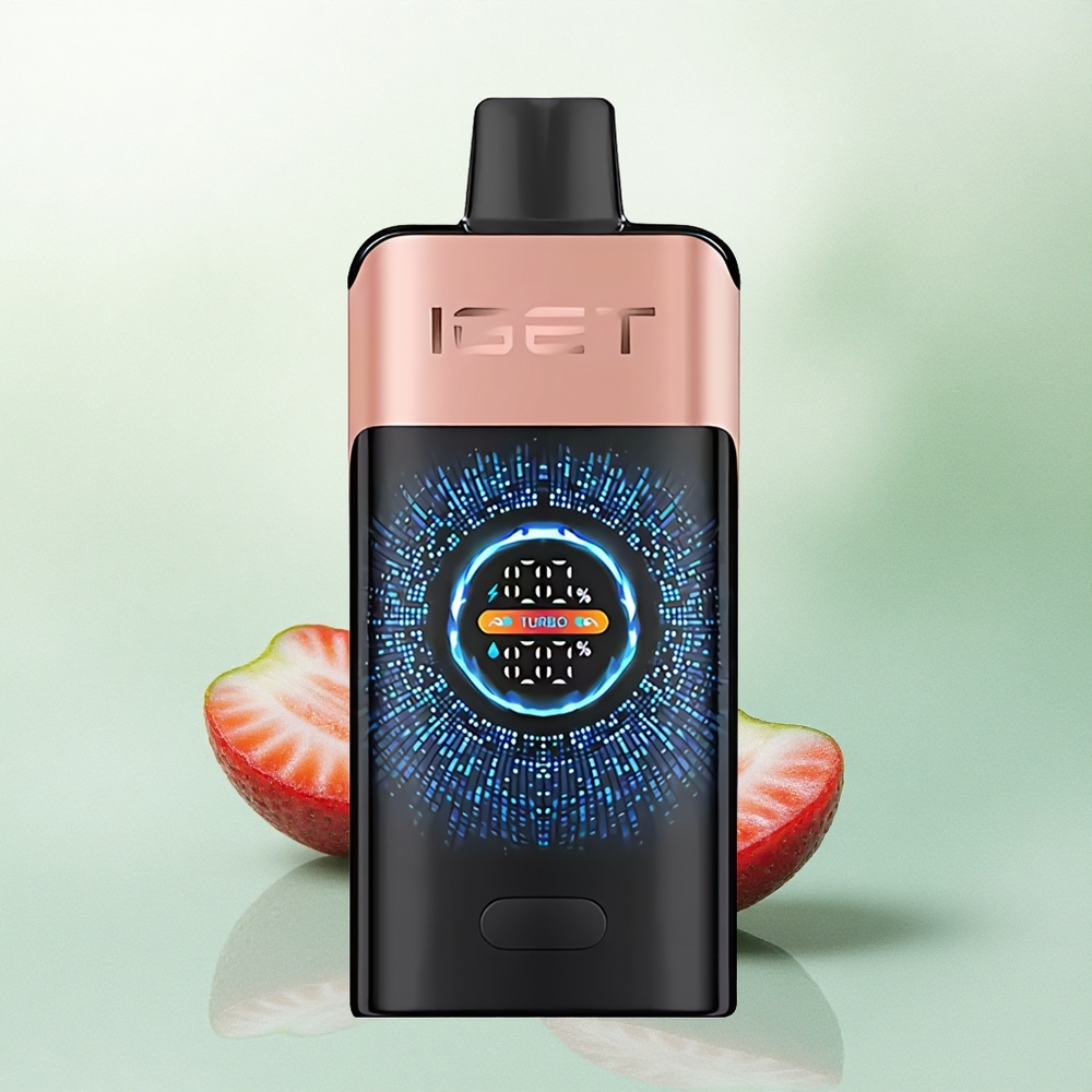 IGET ONE 12000 Puffs Braškių Aviečių Didelis Išlinktas Spalvotas Ekranas 2700 mAh