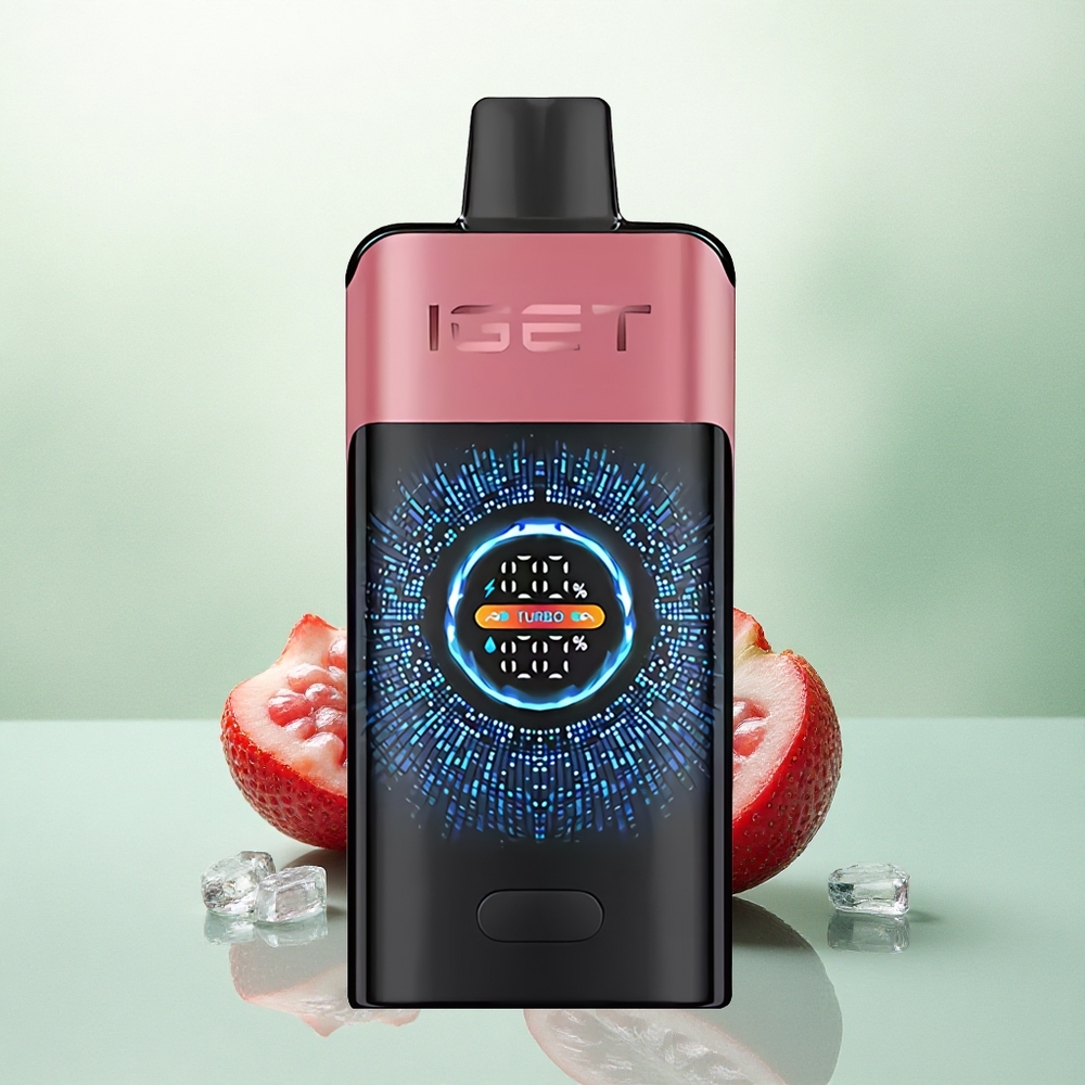 IGET ONE 12000 Puffs Braškių Granatų Ledas su 2700 mAh ir Dviguba Tinklelinė Apvija
