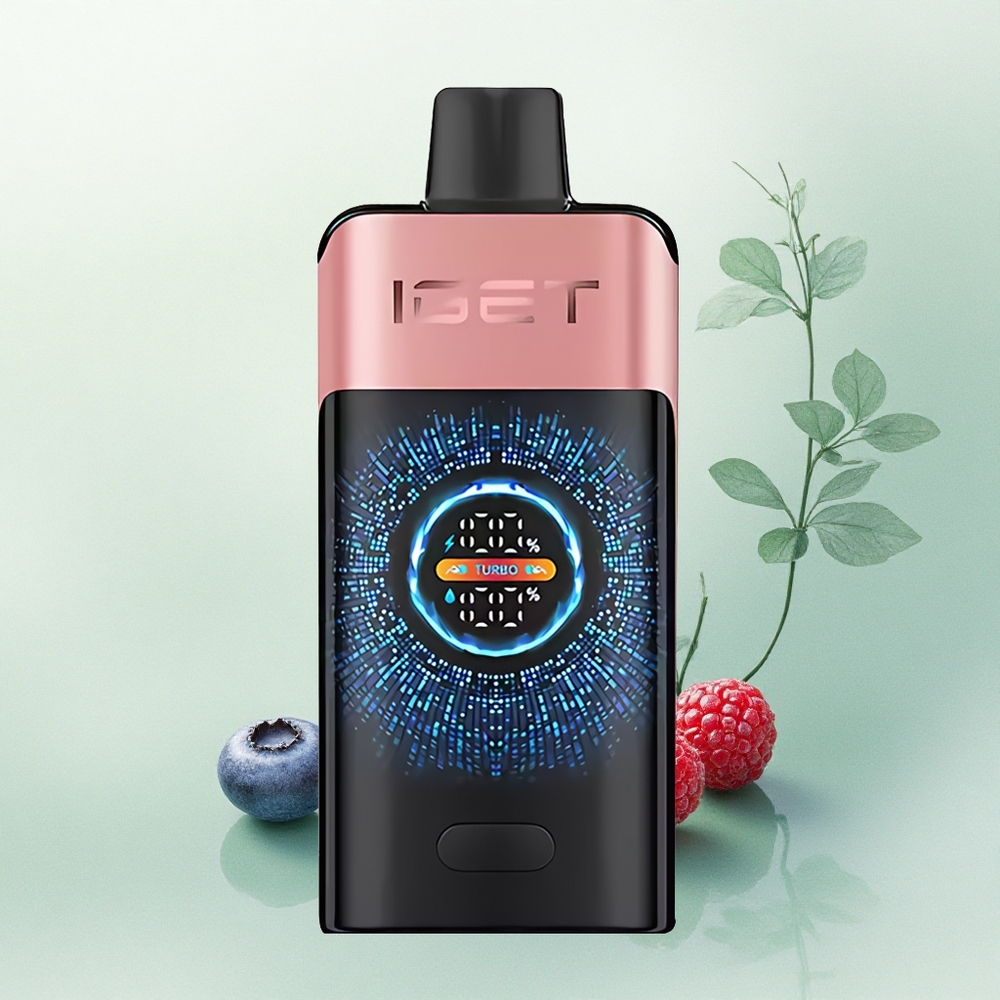 IGET ONE 12000 Puffs Mėlynųjų Aviečių Braškinių Didelis Išlenktas Spalvotas Ekranas 2700 mAh