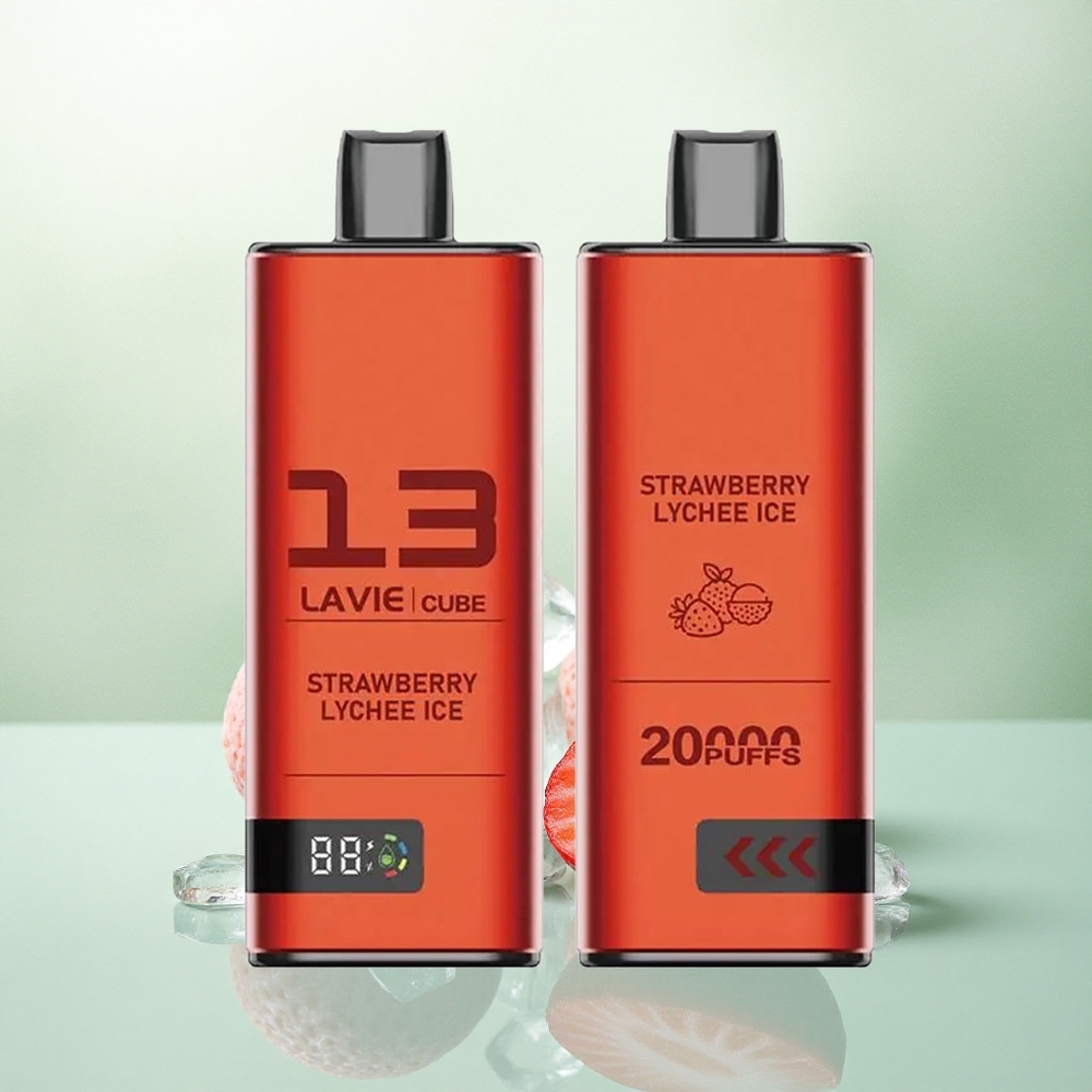 Lavie Cube 20000 Puffs Braškės Ličis Ledas su 5% nikotino ir 600mAh