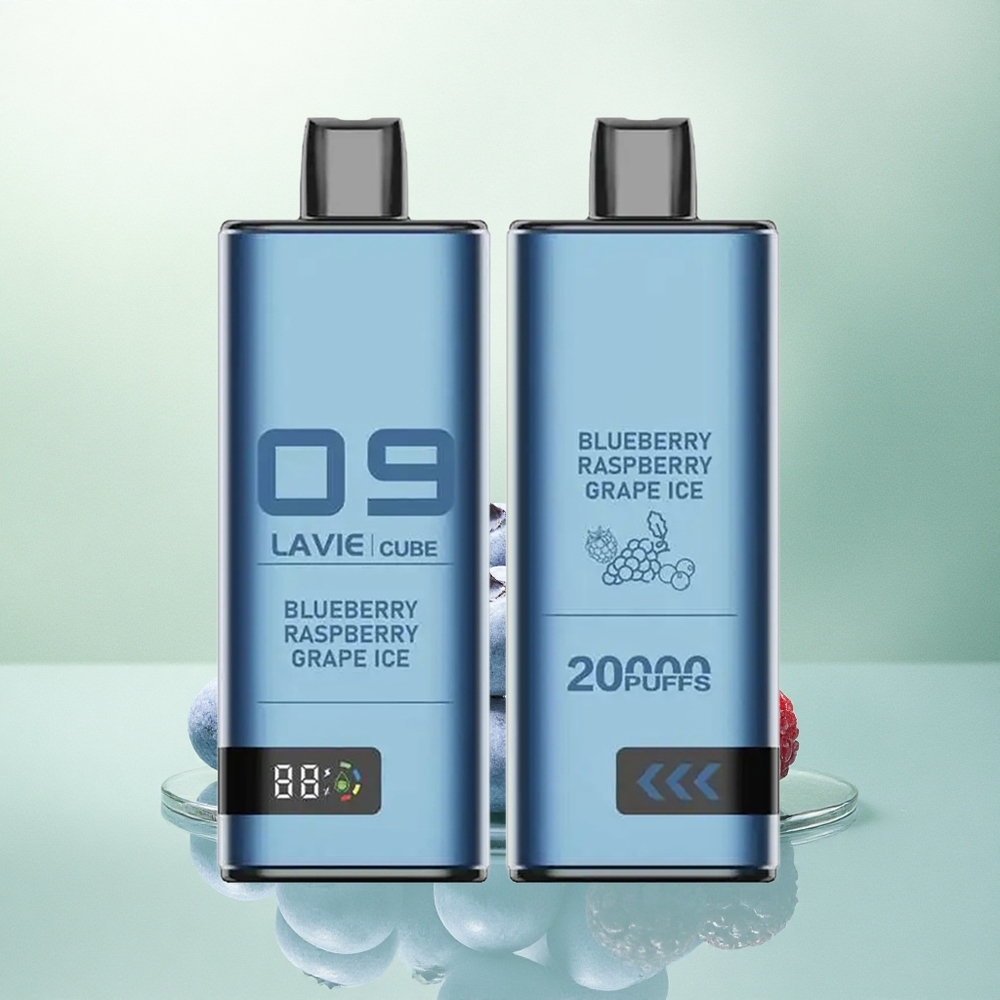 Lavie Cube 20000 Puffs Mėlynųjų Aviečių Baltųjų Vynuogių Ledas 28ML 5% Nikotino