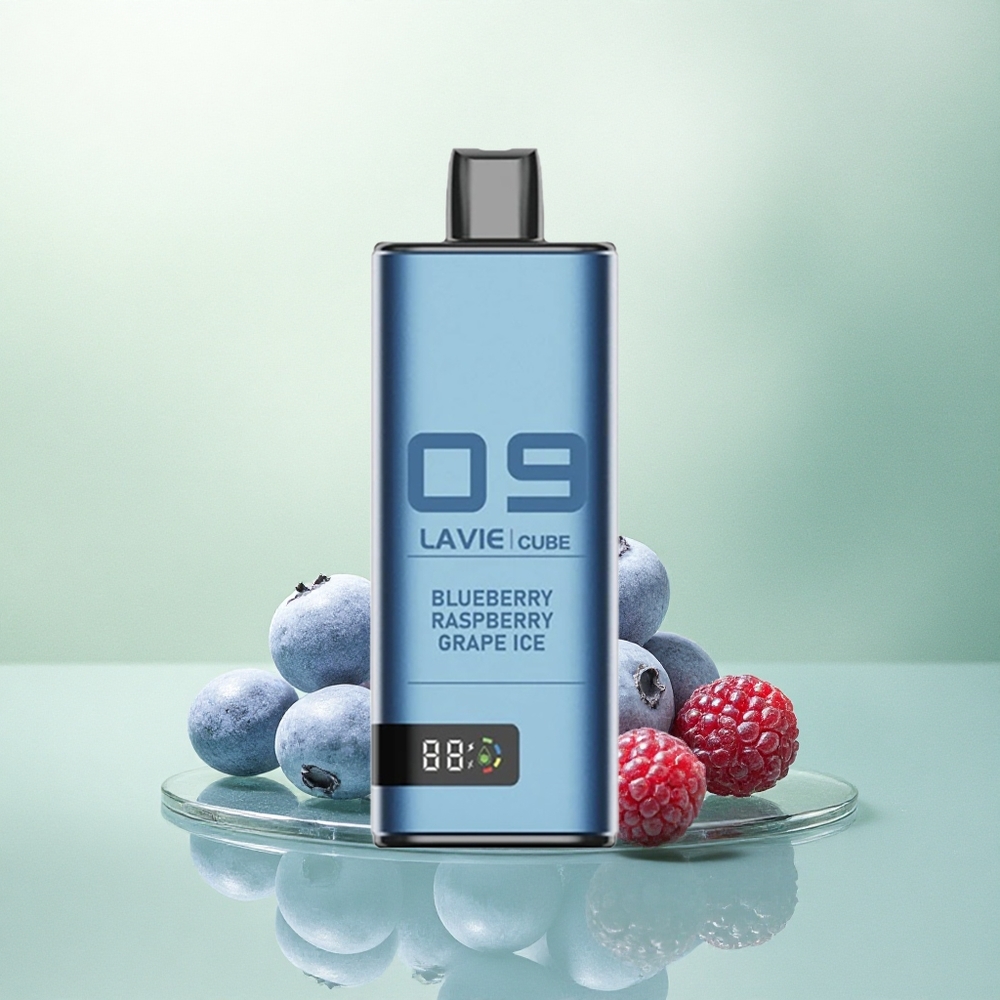 Lavie Cube 20000 Puffs Mėlynųjų Aviečių Baltųjų Vynuogių Ledas 28ML 5% Nikotino