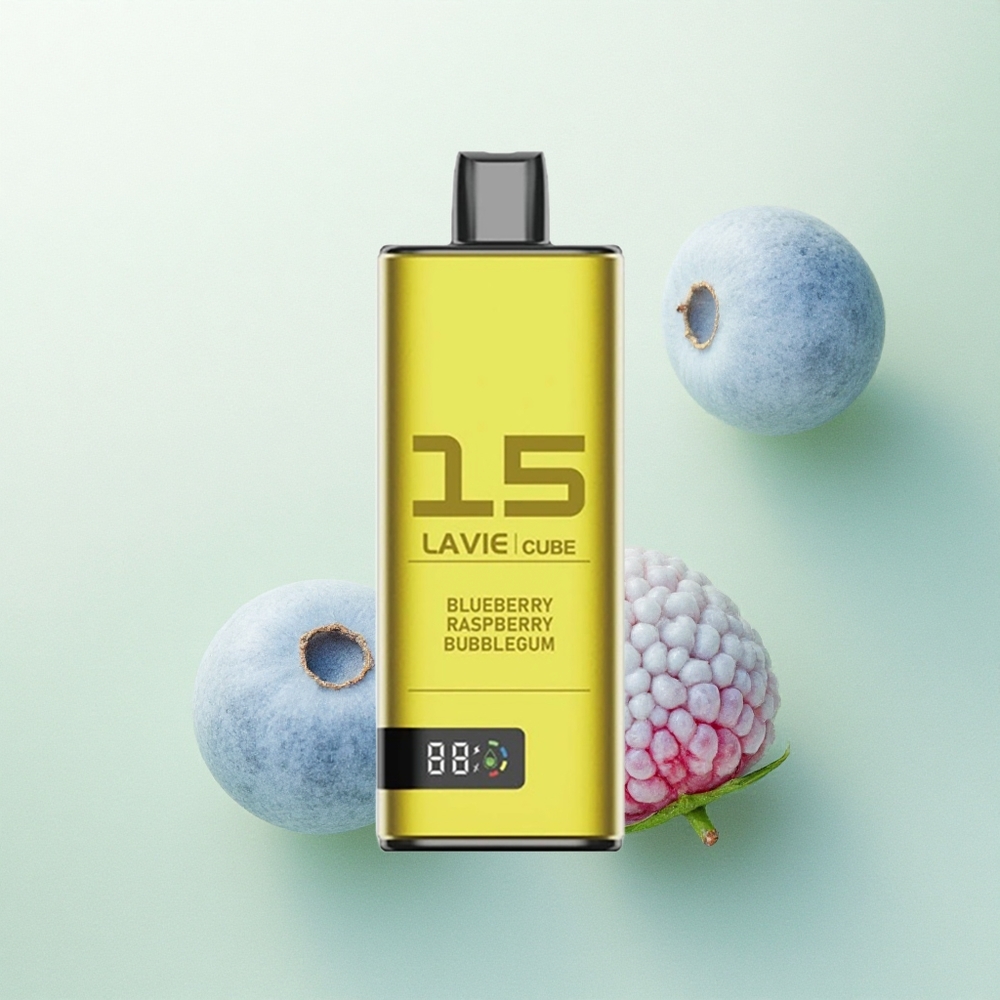 Lavie Cube 20000 Puffs Mėlynųjų ir aviečių burbulinė gumą su 5% nikotino ir 600mAh