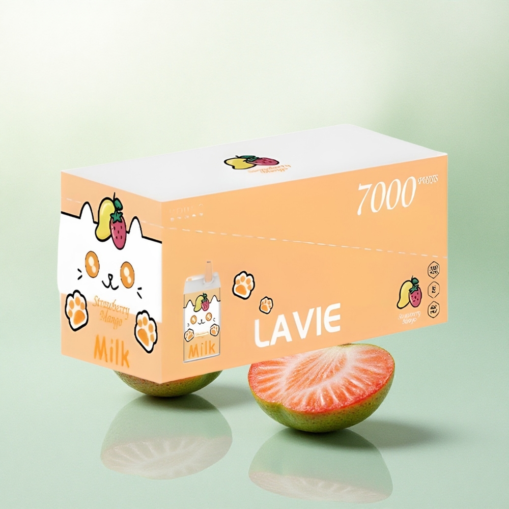 Lavie Milk 7000 Puffs Braškinė Mango 16ML 600mAh
