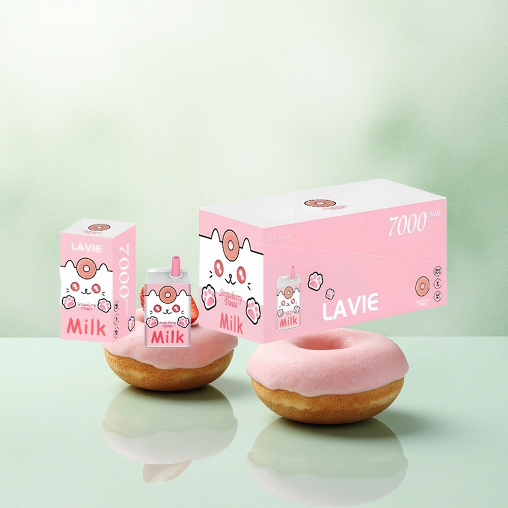 Lavie Milk 7000 Puffs Braškinis Spurgotis 16ML 600mAh