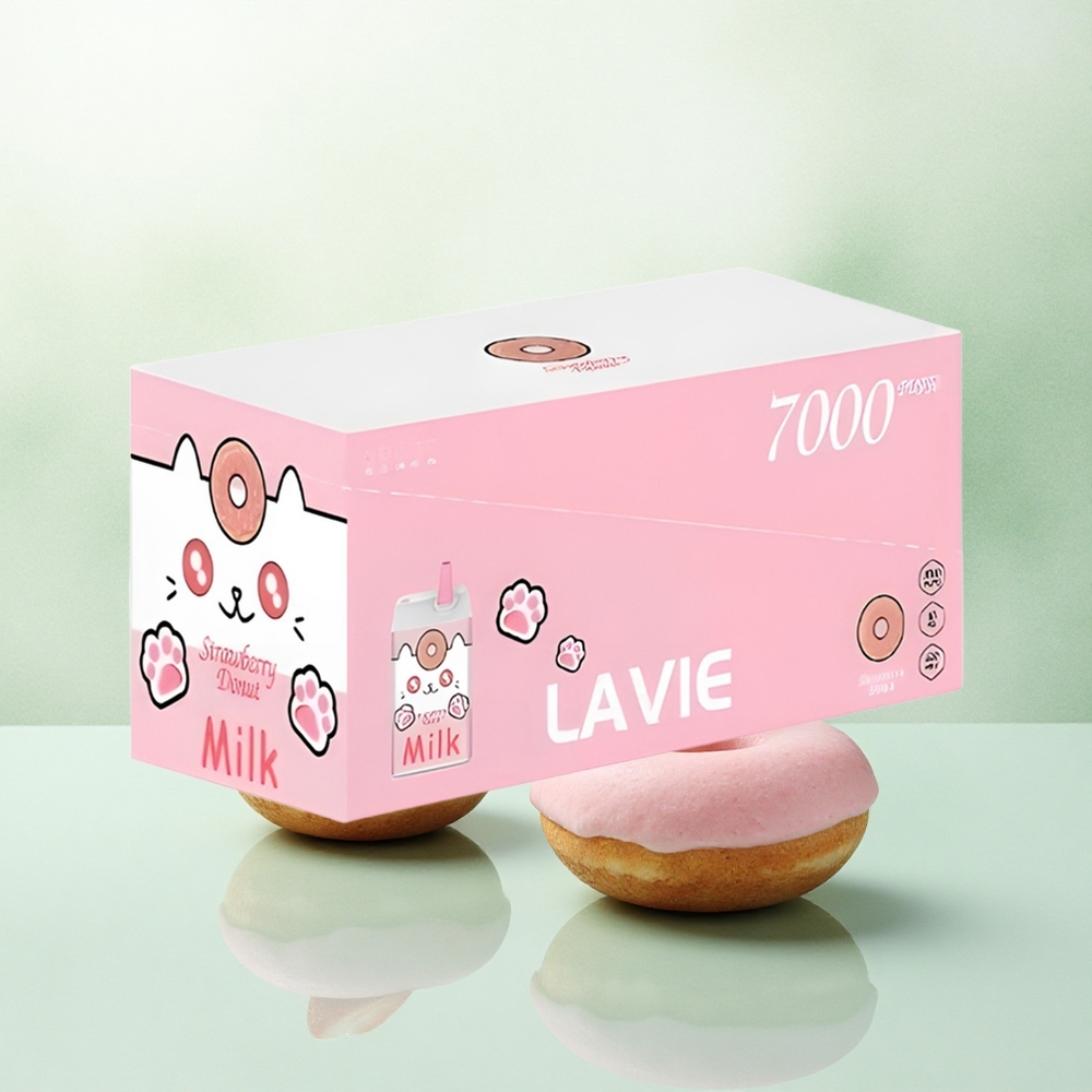 Lavie Milk 7000 Puffs Braškinis Spurgotis 16ML 600mAh