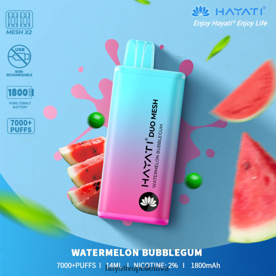Hayati Duo Mesh vienkartiniai arbūzo burbuliukai Hayati flavour list FFBB0Z185