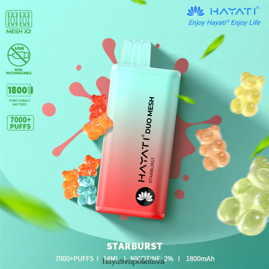 Hayati Duo Mesh vienkartiniai žvaigždžių sprogimas Hayati lietuva FFBB0Z181