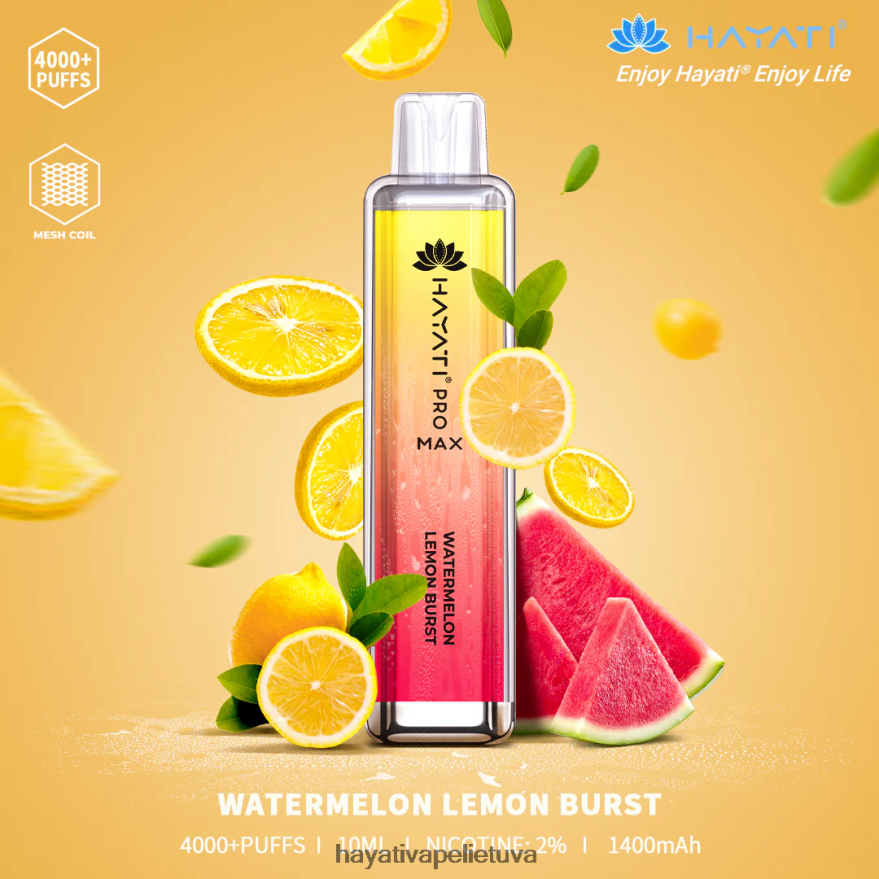 Hayati Pro Max vienkartiniai arbūzas citrinos sprogo Hayati vape flavours FFBB0Z128
