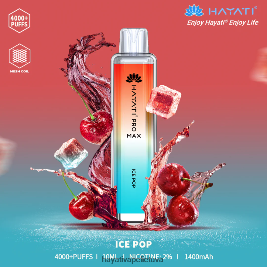 Hayati Pro Max vienkartiniai ledo pop Hayati vape review FFBB0Z107
