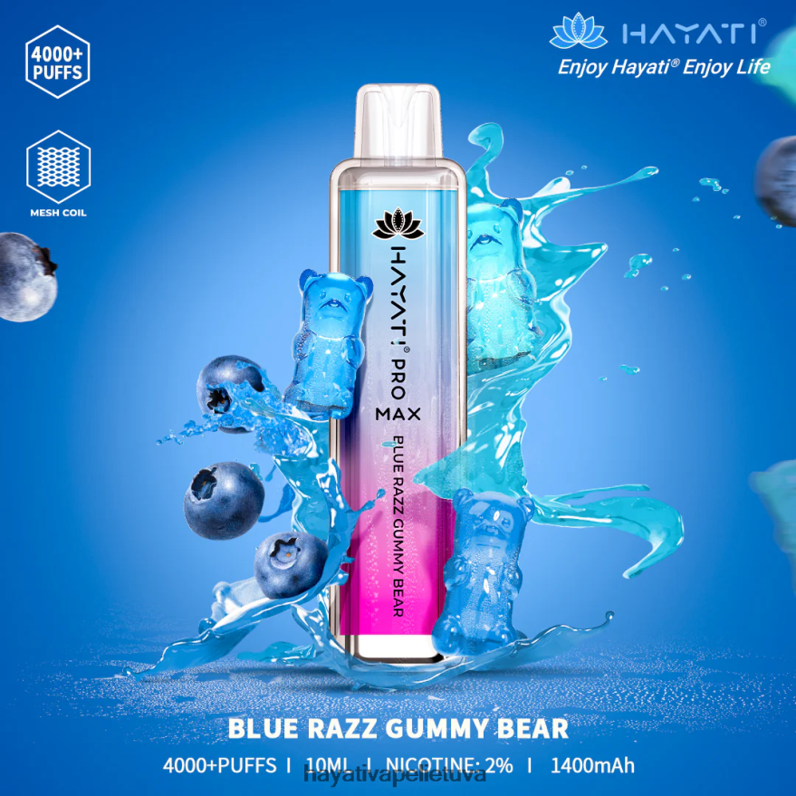 Hayati Pro Max vienkartiniai mėlynas razz guminukas Hayati vapes wholesale FFBB0Z129