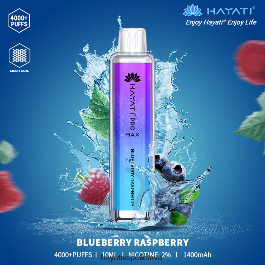 Hayati Pro Max vienkartiniai mėlynių aviečių Hayati vapes wholesale FFBB0Z99