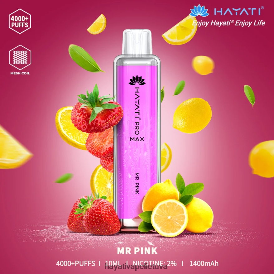 Hayati Pro Max vienkartiniai ponas rožinis Hayati flavour list FFBB0Z135