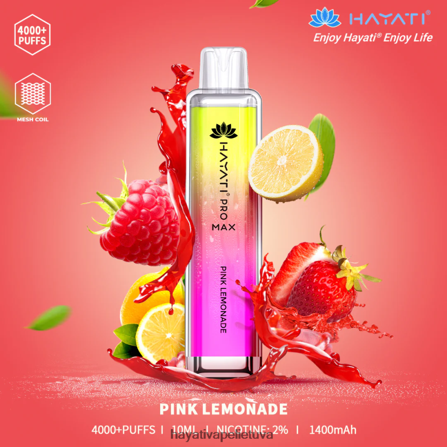Hayati Pro Max vienkartiniai rožinis limonadas Hayati flavour list FFBB0Z115