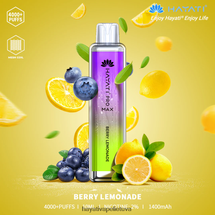 Hayati Pro Max vienkartiniai uogų limonadas Hayati lietuva FFBB0Z91