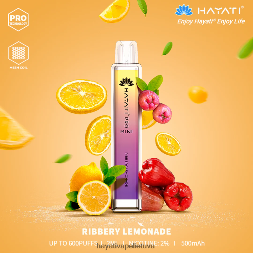 Hayati Pro Mini vienkartiniai briaunotas limonadas Hayati store lietuva FFBB0Z20