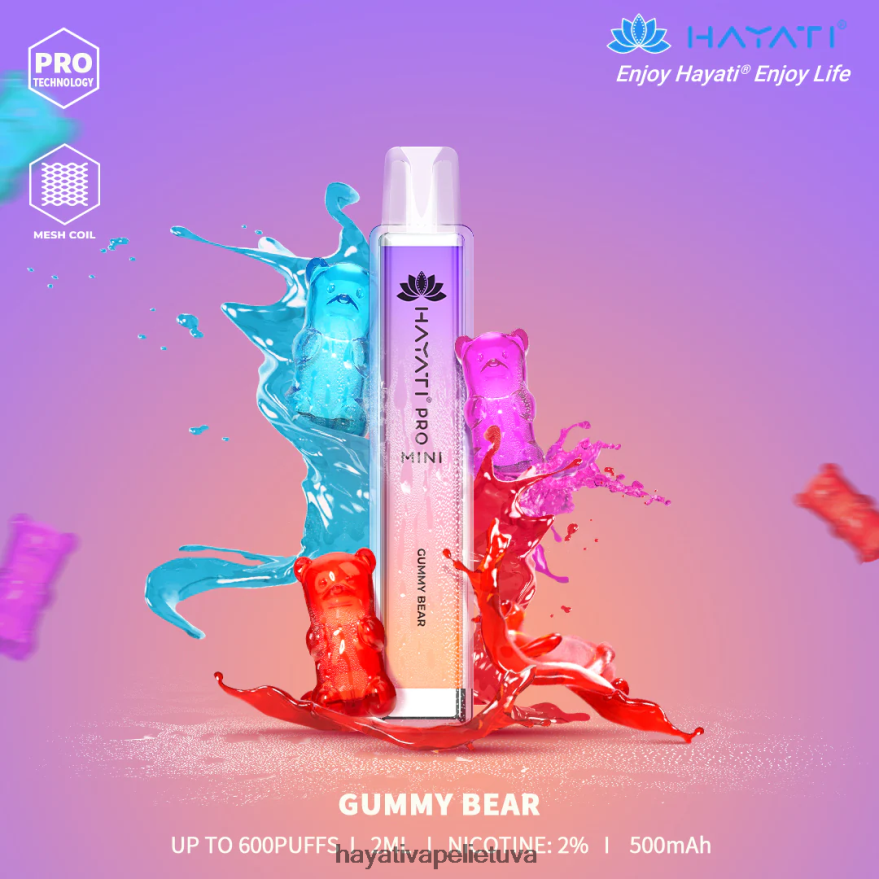 Hayati Pro Mini vienkartiniai guminis meškiukas Hayati store lietuva FFBB0Z10