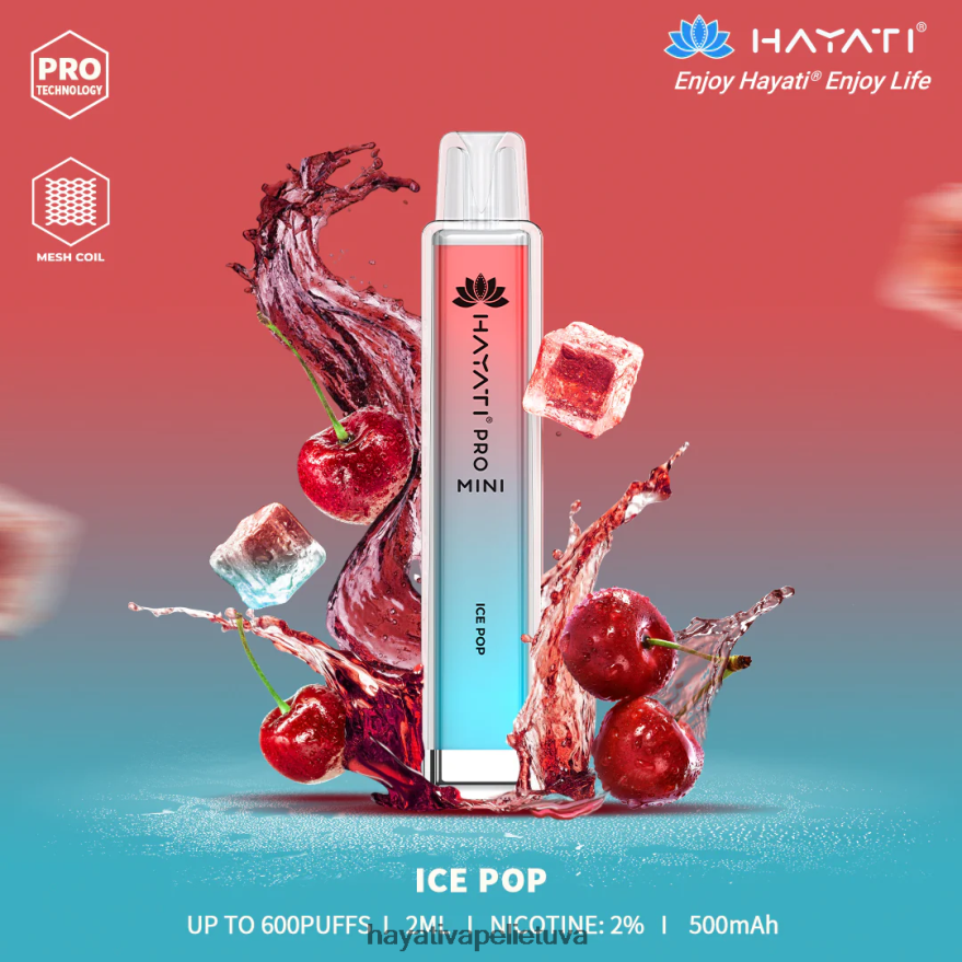 Hayati Pro Mini vienkartiniai ledo pop Hayati vape flavours FFBB0Z18